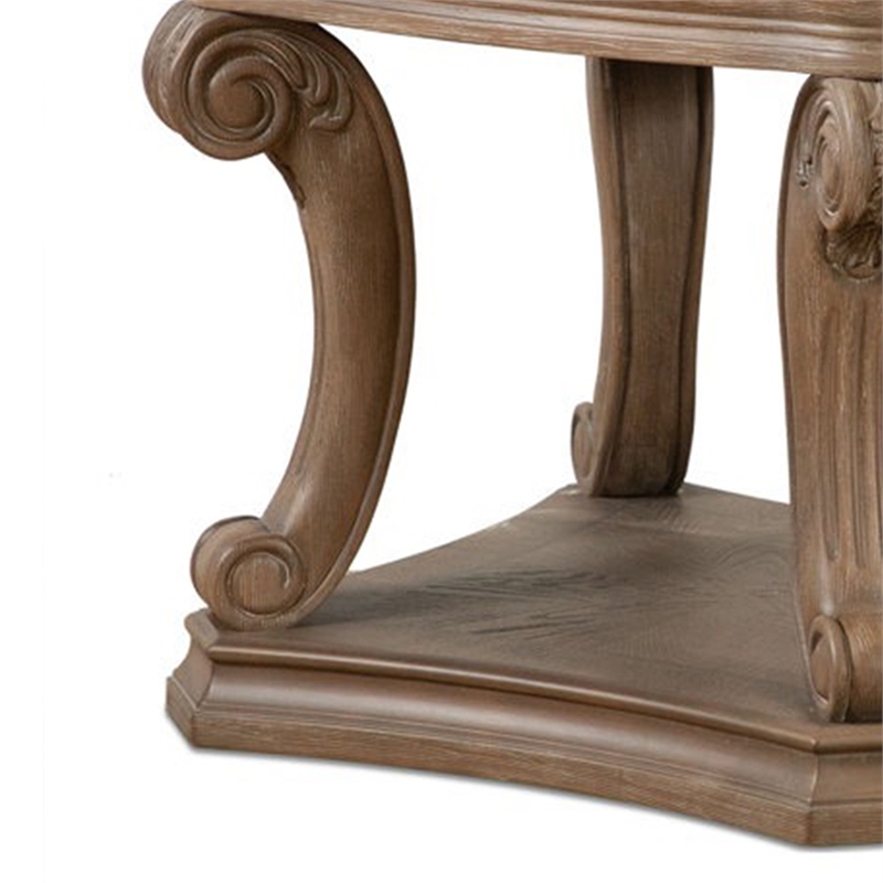 Olane End Table-Weathered Oak Brown Wood-Rustic Farmhouse 26 Inch