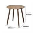 Ary Side End Table-24 Inch Round Walnut Brown Wood Top-Angled Legs