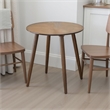 Ary Side End Table-24 Inch Round Walnut Brown Wood Top-Angled Legs