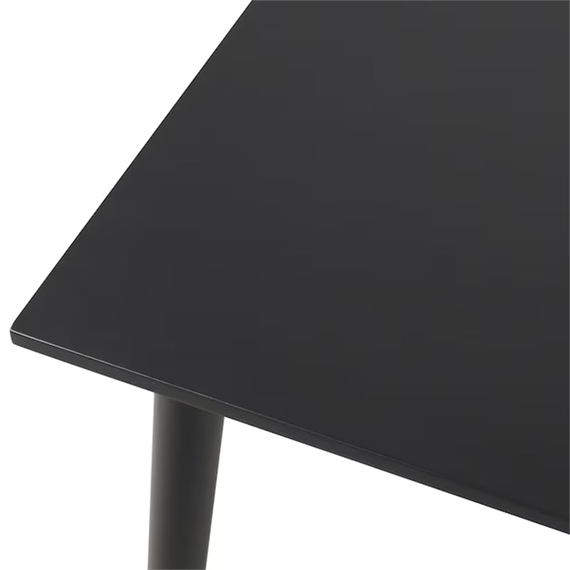 Baylee Rectangular Dining Table-Straight Legs-60 Inch Black Wood Top