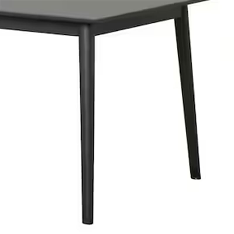Baylee Rectangular Dining Table-Straight Legs-60 Inch Black Wood Top