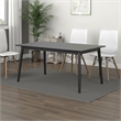 Baylee Rectangular Dining Table-Straight Legs-60 Inch Black Wood Top