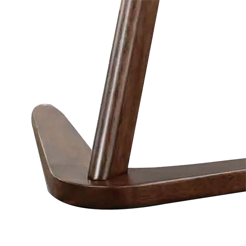 Mena Accent Side End Table-20 Inch Round Top-Walnut Brown Solid Wood