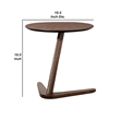 Mena Accent Side End Table-20 Inch Round Top-Walnut Brown Solid Wood