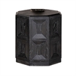 Kizie Accent Side End Table-Black Rubberwood-Rectangular 20 Inch