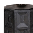 Kizie Accent Side End Table-Black Rubberwood-Rectangular 20 Inch