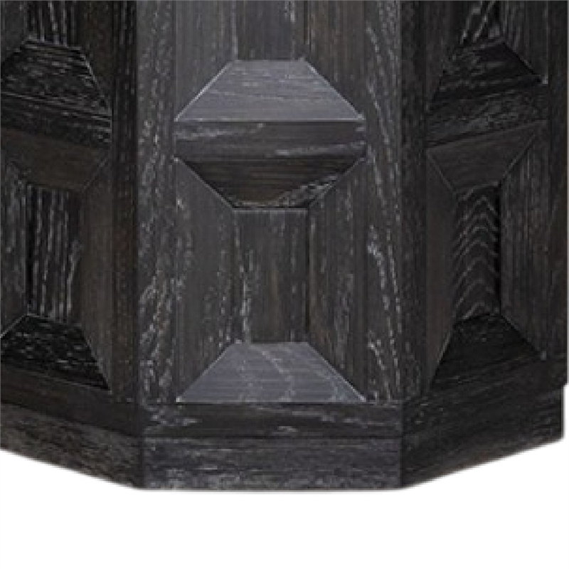 Kizie Accent Side End Table-Black Rubberwood-Rectangular 20 Inch