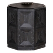 Kizie Accent Side End Table-Black Rubberwood-Rectangular 20 Inch