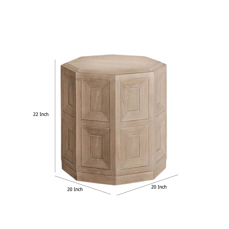 Kizie Accent Side End Table-Tawny Brown Wood-Rectangular 20 Inch