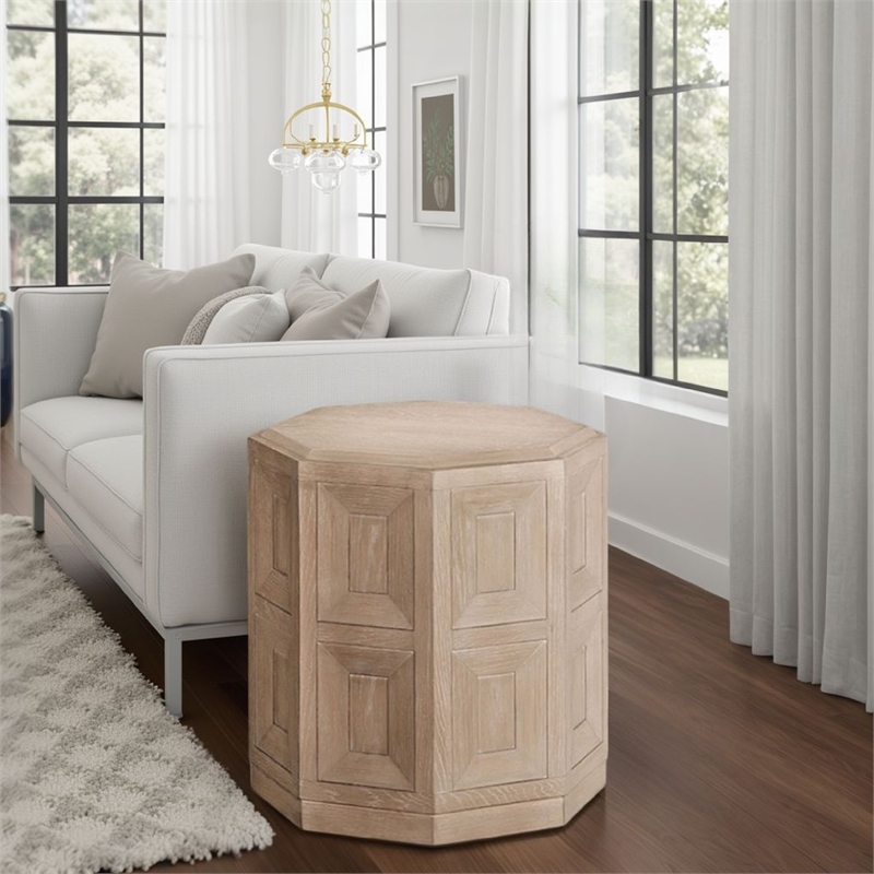 Kizie Accent Side End Table-Tawny Brown Wood-Rectangular 20 Inch