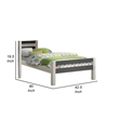 Robin Twin Size Bed-Transitional Style White and Gray Wood Frame