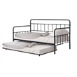 Tes Daybed with Pull Out Trundle-Classic Black Metal Open Frame