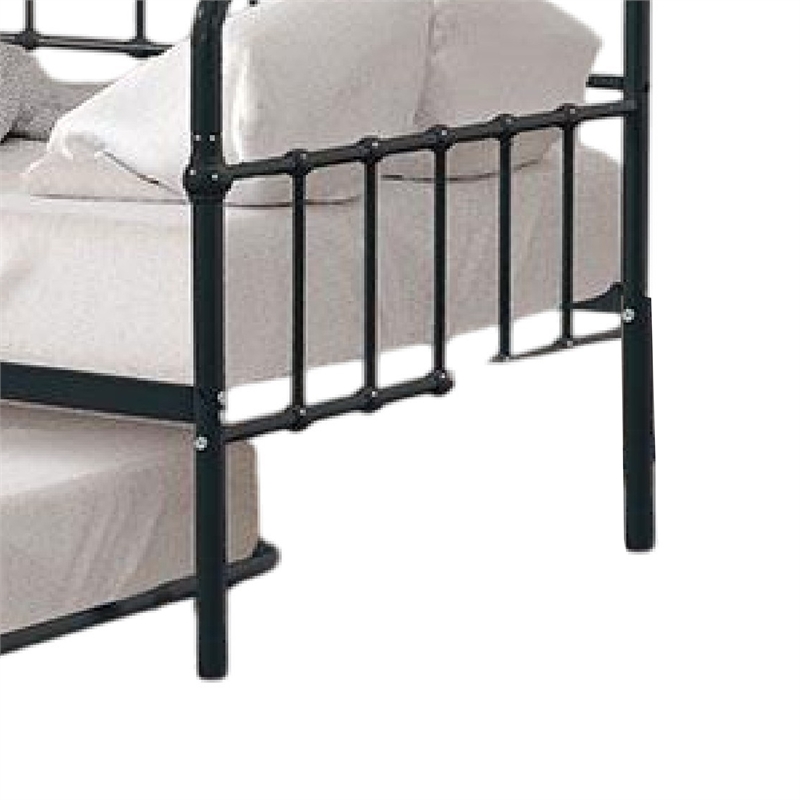 Tes Daybed with Pull Out Trundle-Classic Black Metal Open Frame