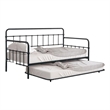 Tes Daybed with Pull Out Trundle-Classic Black Metal Open Frame