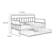 Tes Daybed with Pull Out Trundle-Classic Silver Metal Open Frame
