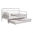 Tes Daybed with Pull Out Trundle-Classic Silver Metal Open Frame