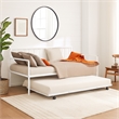 Ham Daybed with Pull Out Trundle-White Slatted Open Metal Frame