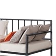 Ham Daybed with Pull Out Trundle-Black Slatted Open Metal Frame