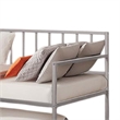 Ham Daybed with Pull Out Trundle-Silver Slatted Open Metal Frame