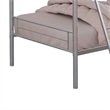 Cet Twin Over Twin Bunk Bed-Silver Metal Frame-Attached Ladder