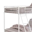Cet Twin Over Twin Bunk Bed-White Metal Frame-Attached Angled Ladder