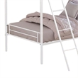 Cet Twin Over Twin Bunk Bed-White Metal Frame-Attached Angled Ladder