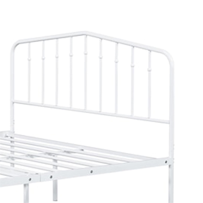 Nix Full Size Bed-Classic Spindle Headboard and Footboard-White Metal
