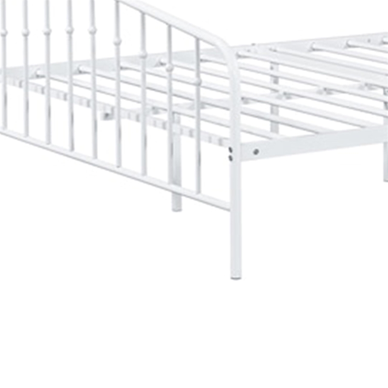 Nix Full Size Bed-Classic Spindle Headboard and Footboard-White Metal