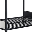 Mely Full over Full Bunk Bed-Attached Side Ladder-Black White Metal