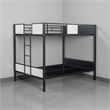 Mely Full over Full Bunk Bed-Attached Side Ladder-Black White Metal