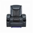 Liza Power Motion Recliner Chair-Bluetooth-Gray Black Faux Leather