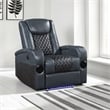 Liza Power Motion Recliner Chair-Bluetooth-Gray Black Faux Leather