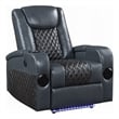 Liza Power Motion Recliner Chair-Bluetooth-Gray Black Faux Leather