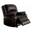 Zuru Motion Manual Rocker Recliner Chair-Plush Brown Faux Leather
