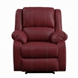 Zuru Motion Manual Rocker Recliner Chair-Plush Dark Red Faux Leather