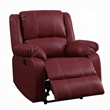 Zuru Motion Manual Rocker Recliner Chair-Plush Dark Red Faux Leather