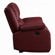Zuru Motion Manual Rocker Recliner Chair-Plush Dark Red Faux Leather
