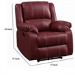 Zuru Motion Manual Rocker Recliner Chair-Plush Dark Red Faux Leather