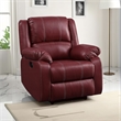 Zuru Motion Manual Rocker Recliner Chair-Plush Dark Red Faux Leather