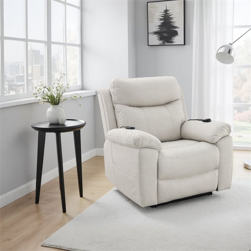 Cheru Power Motion Lift and Recliner Chair with Heated Massage-Ivory