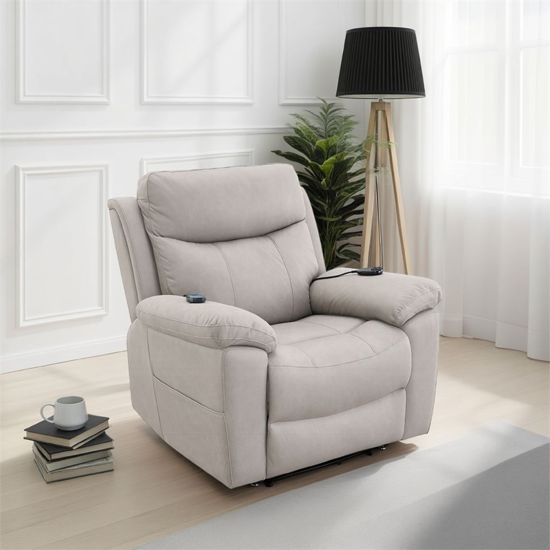 Cheru Power Motion Lift and Recliner Chair with Heated Massage-Gray