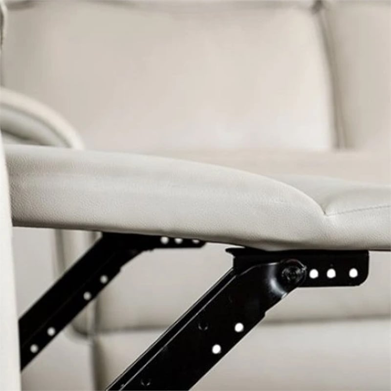 Lenne Manual Recliner Chair-Taupe Leather Match-Padded Arms