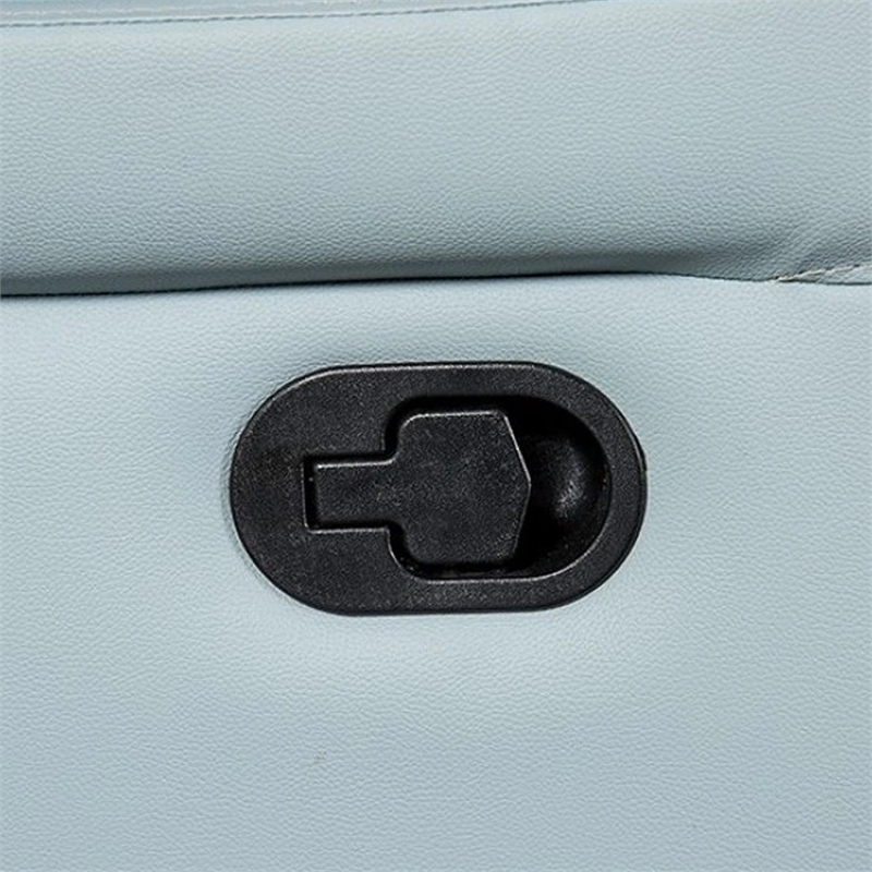 Larus Manual Recliner Chair-Powder Blue Leather Match-Pillow Arms