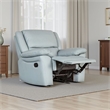 Larus Manual Recliner Chair-Powder Blue Leather Match-Pillow Arms