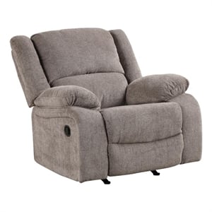 Cem Manual Reclining Chair-Pillow Tufted-Mocha Gray Chenille