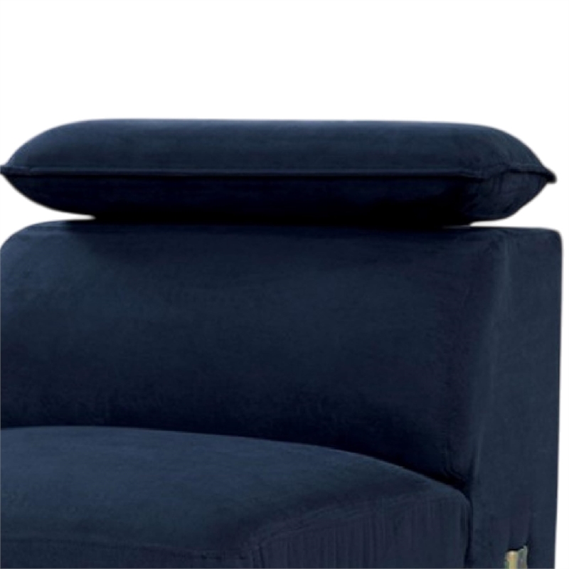 Panie Modular Armless Lounge Chair-Adjustable Headrest-Navy Blue Fabric