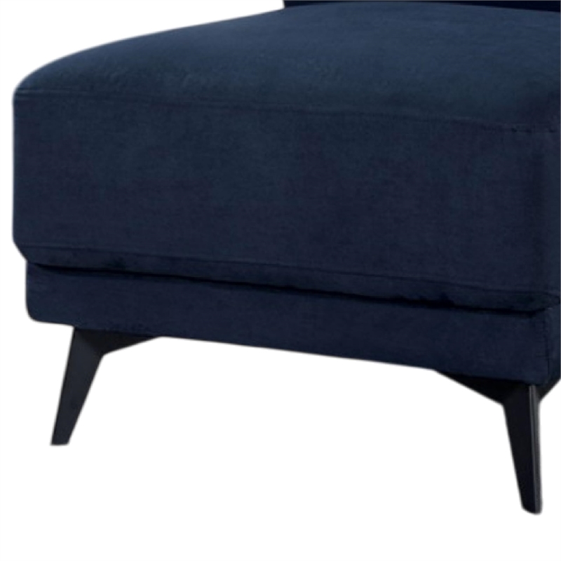Panie Modular Armless Lounge Chair-Adjustable Headrest-Navy Blue Fabric