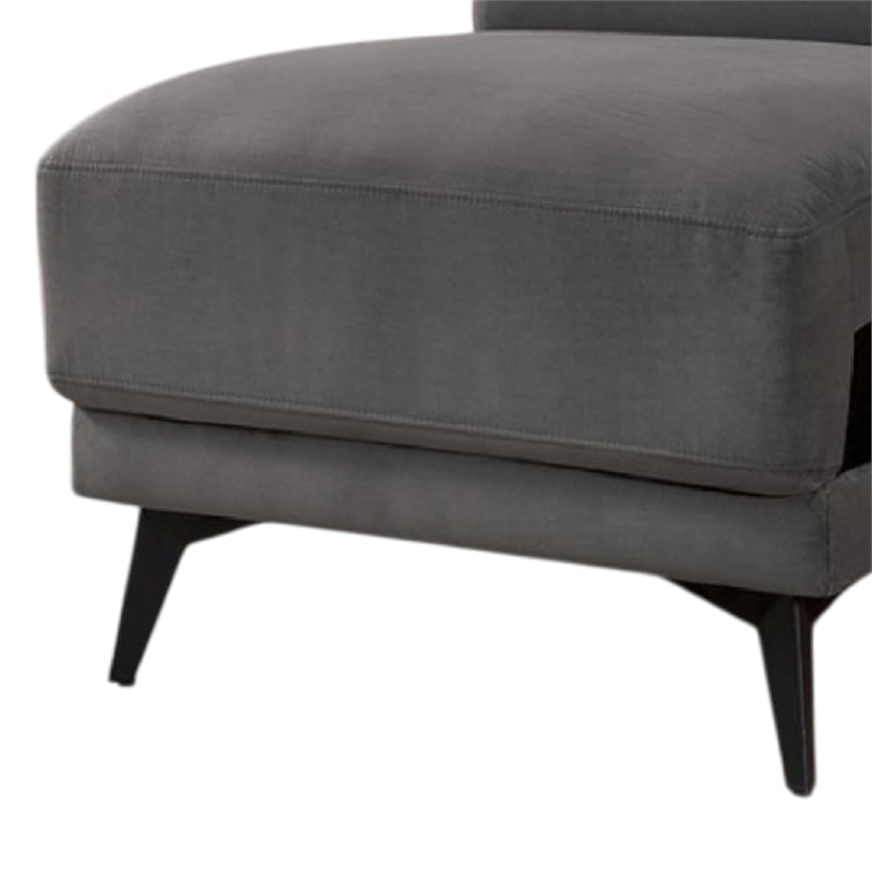 Panie Modular Armless Lounge Chair-Adjustable Headrest-Dark Gray Fabric