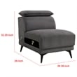 Panie Modular Armless Lounge Chair-Adjustable Headrest-Dark Gray Fabric