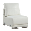 Althy Modular Armless Lounge Chair-Chrome Metal-White Faux Leather